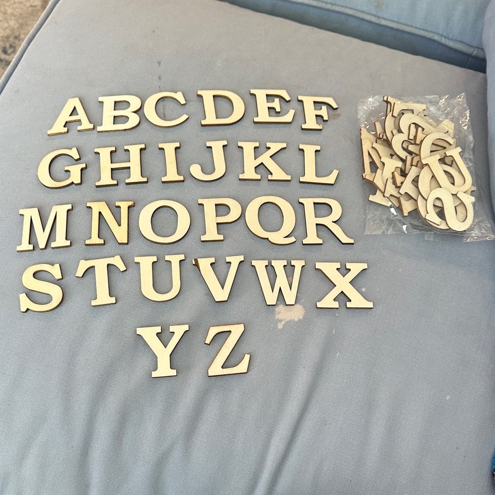 Wooden Alphabet Decor Set - Natural Brown